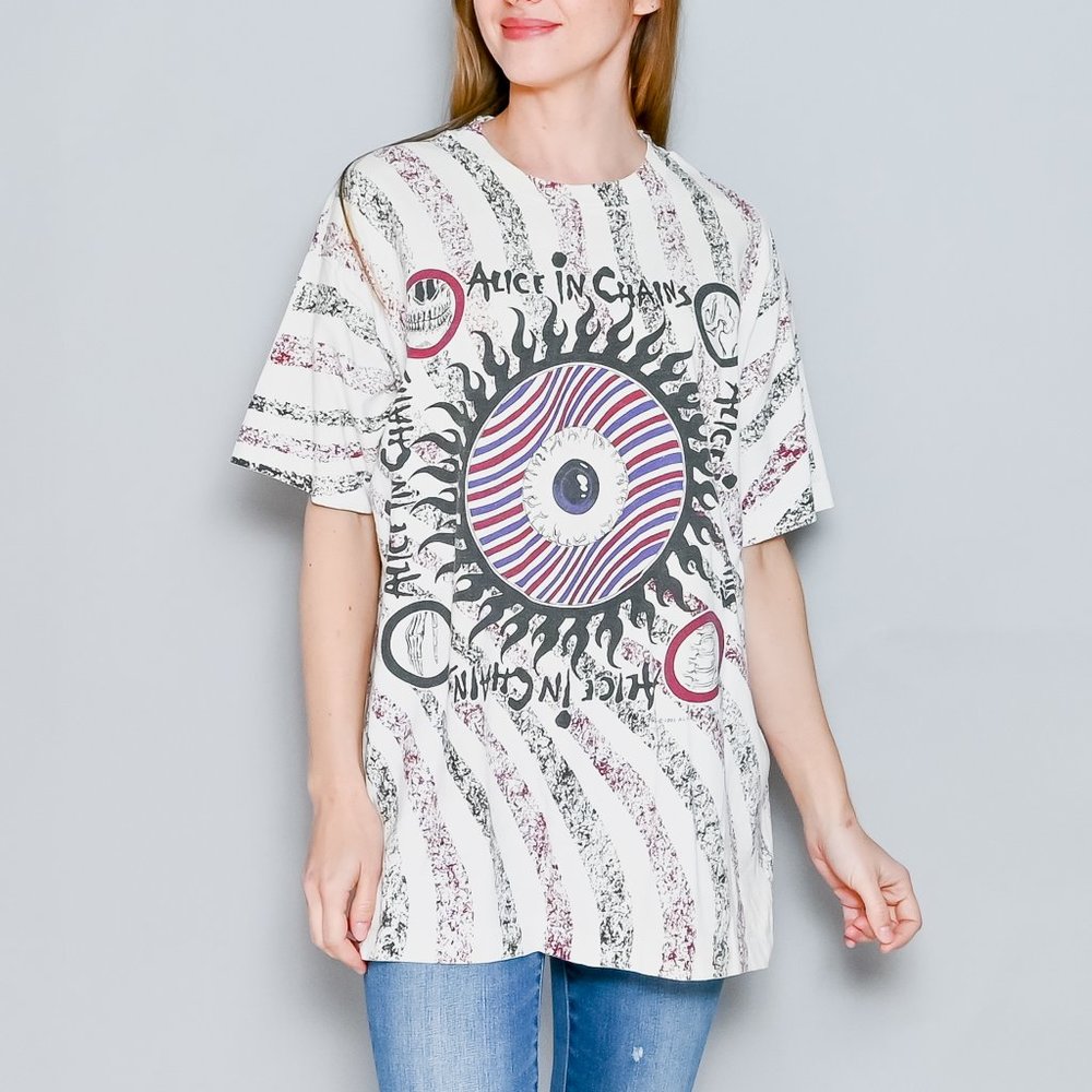 506. VINTAGE Alice In Chains XL Concert Tour T-Shirt 1991 Alan Forbes ORIGINAL